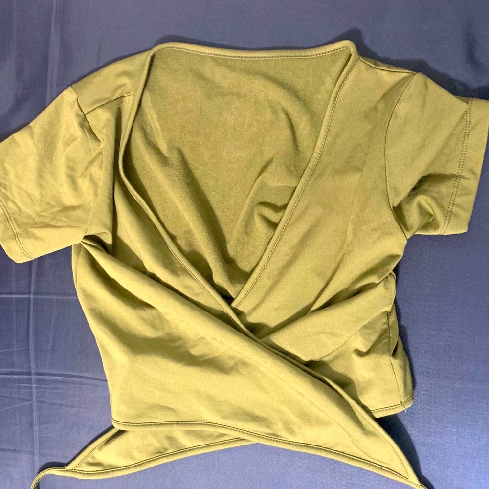 Olive Green Crossover Top